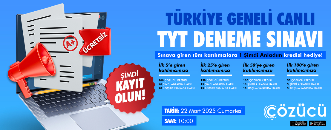 22 Mart 2025 TYT Denemesi