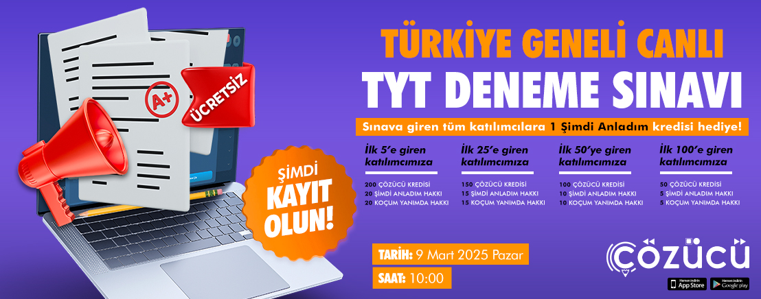 9 Mart 2025 TYT Denemesi